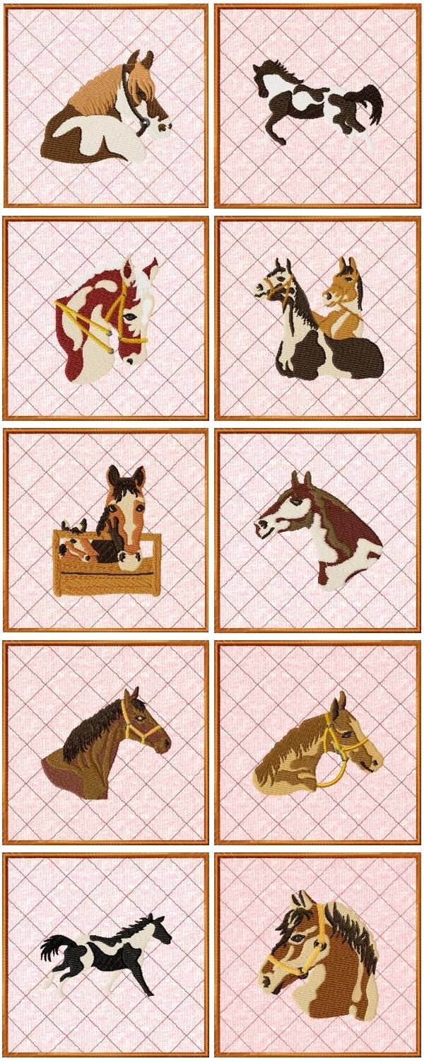 horsepotholders machine embroidery contact sheet