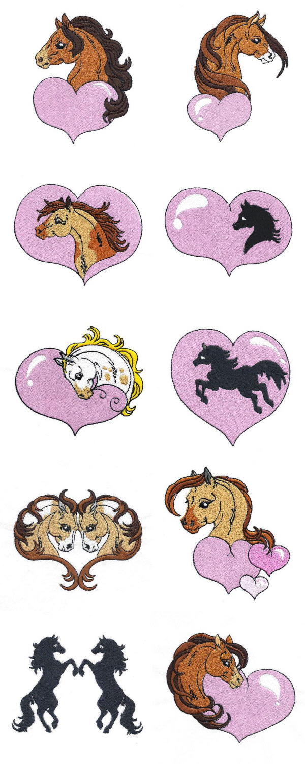 ilovehorses machine embroidery contact sheet