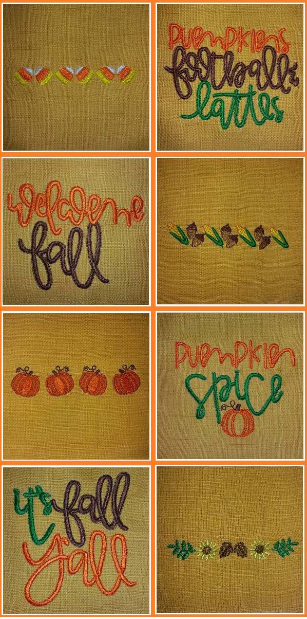 It Is Fall Embroidery Machine Design Details