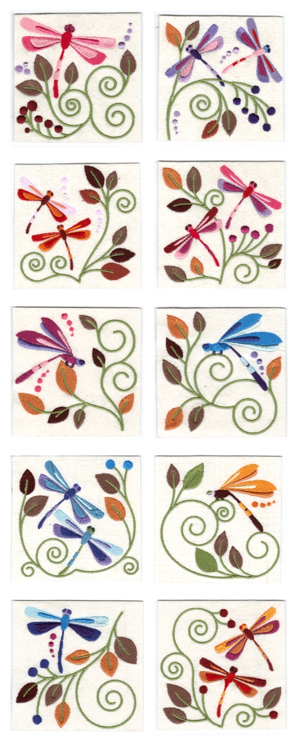 jacobeandragonflies machine embroidery contact sheet