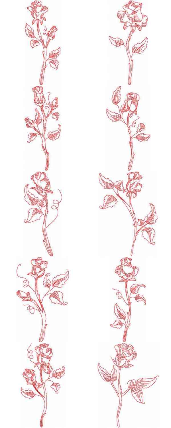 JN Roses 2 Embroidery Machine Design Details