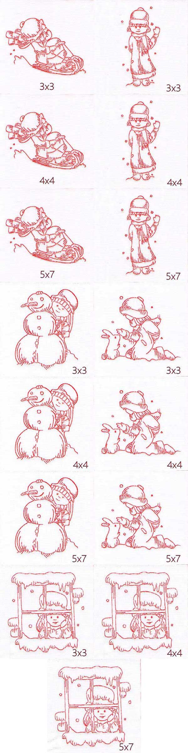 Laura in Wintertime Embroidery Machine Design Details