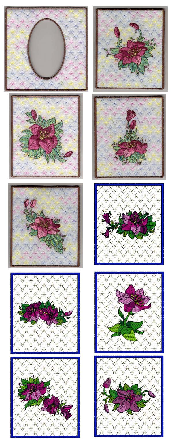Beautiful Lily Stitched Embroidery Design