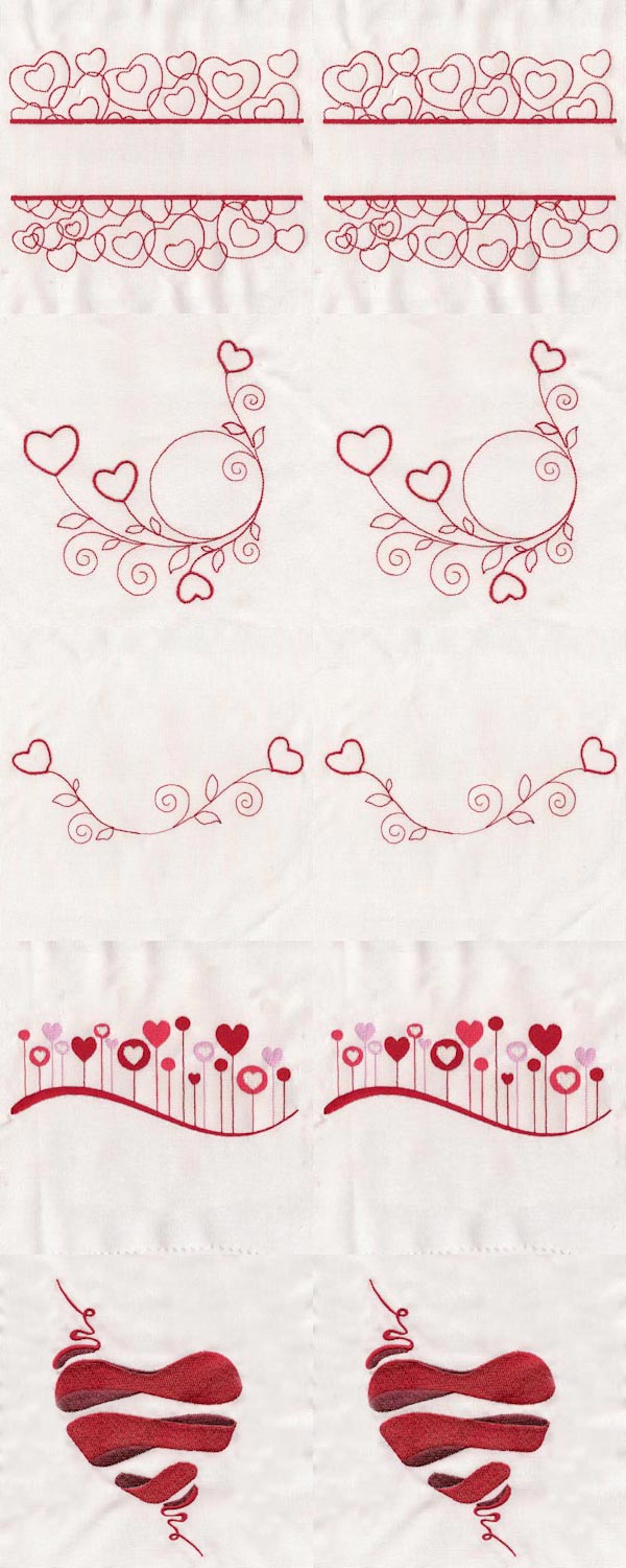 Love Hearts Embroidery Machine Design Details