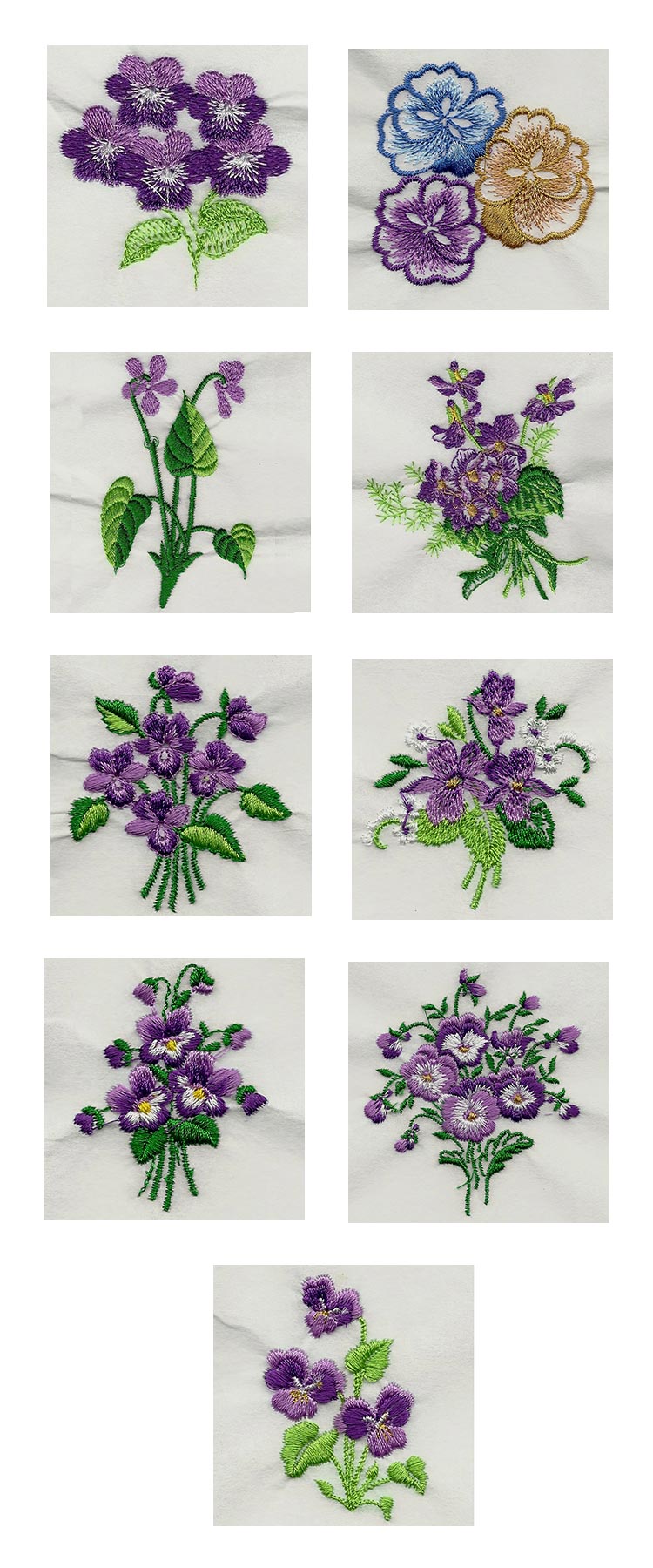 Pansies and Violets 2 Embroidery Machine Design Details