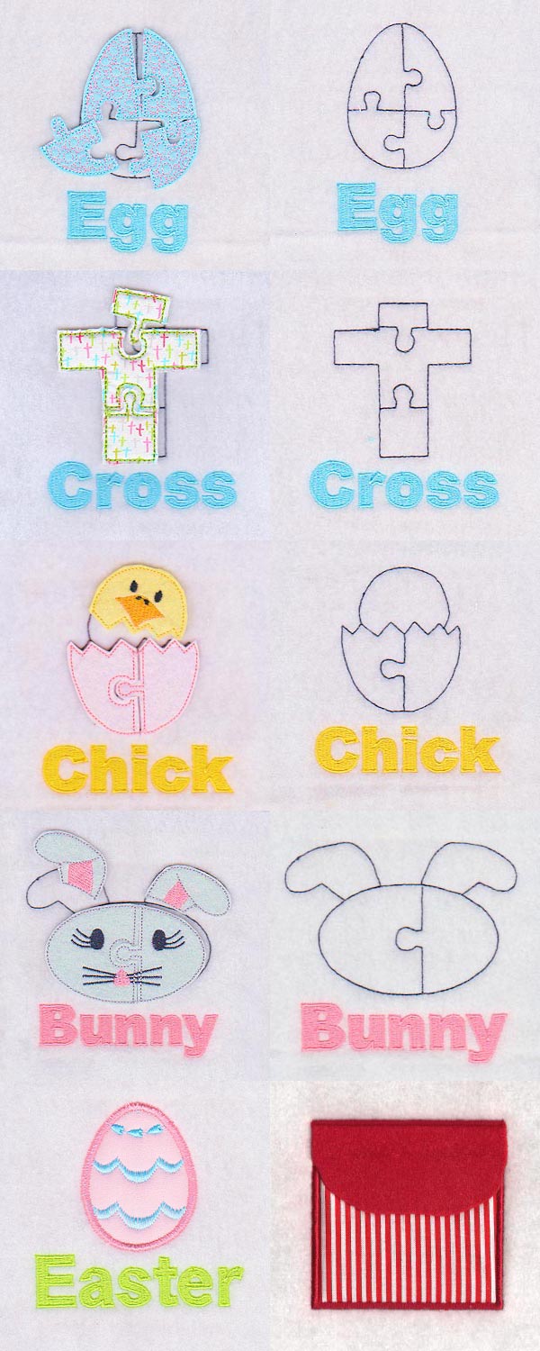 Puzzle Page Easter Embroidery Machine Design Details