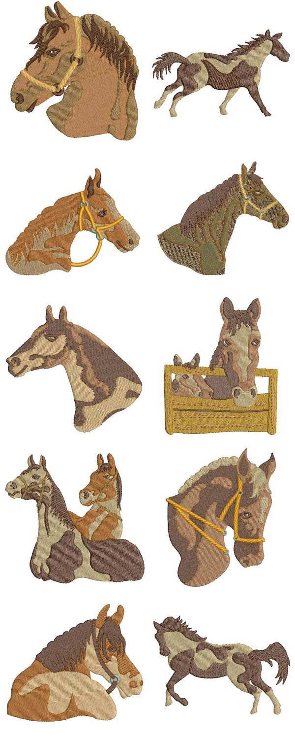 realistichorses machine embroidery contact sheet