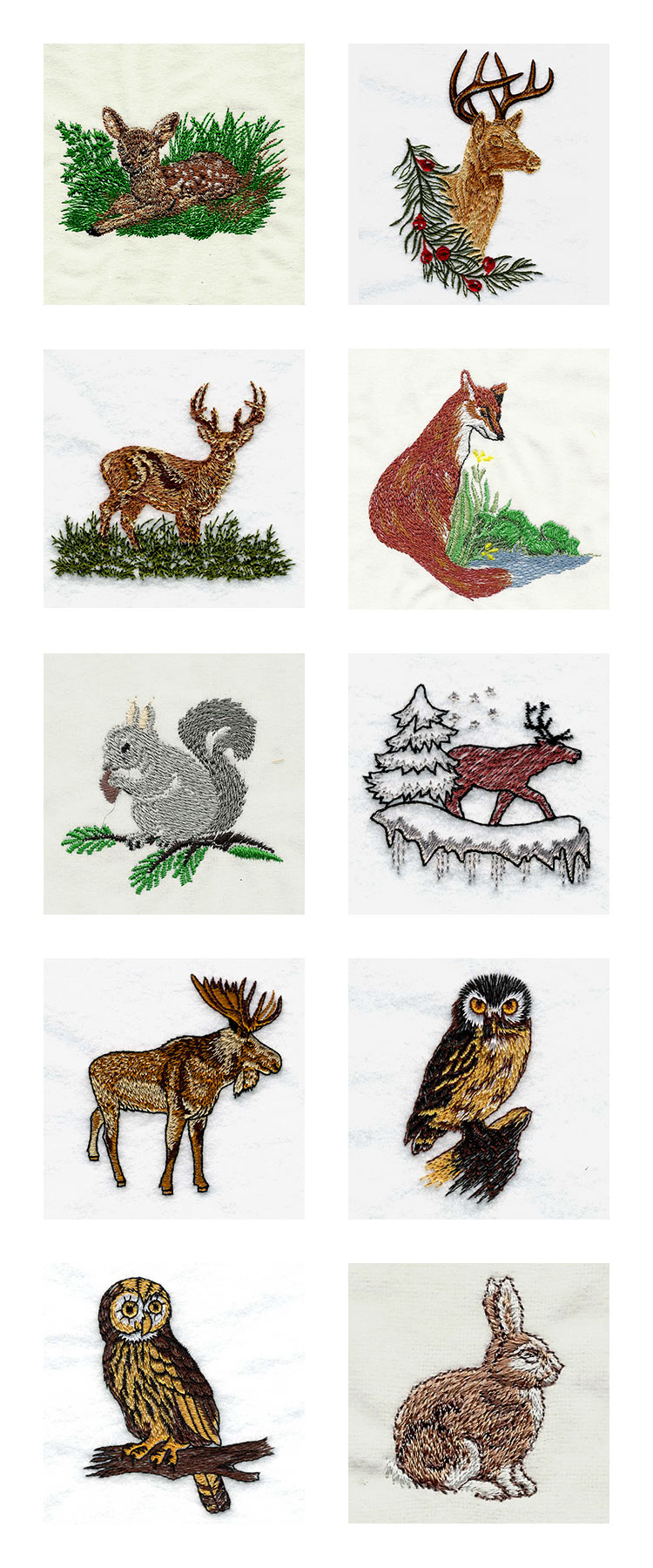 Machine Embroidery Designs - Realistic Wildlife Set