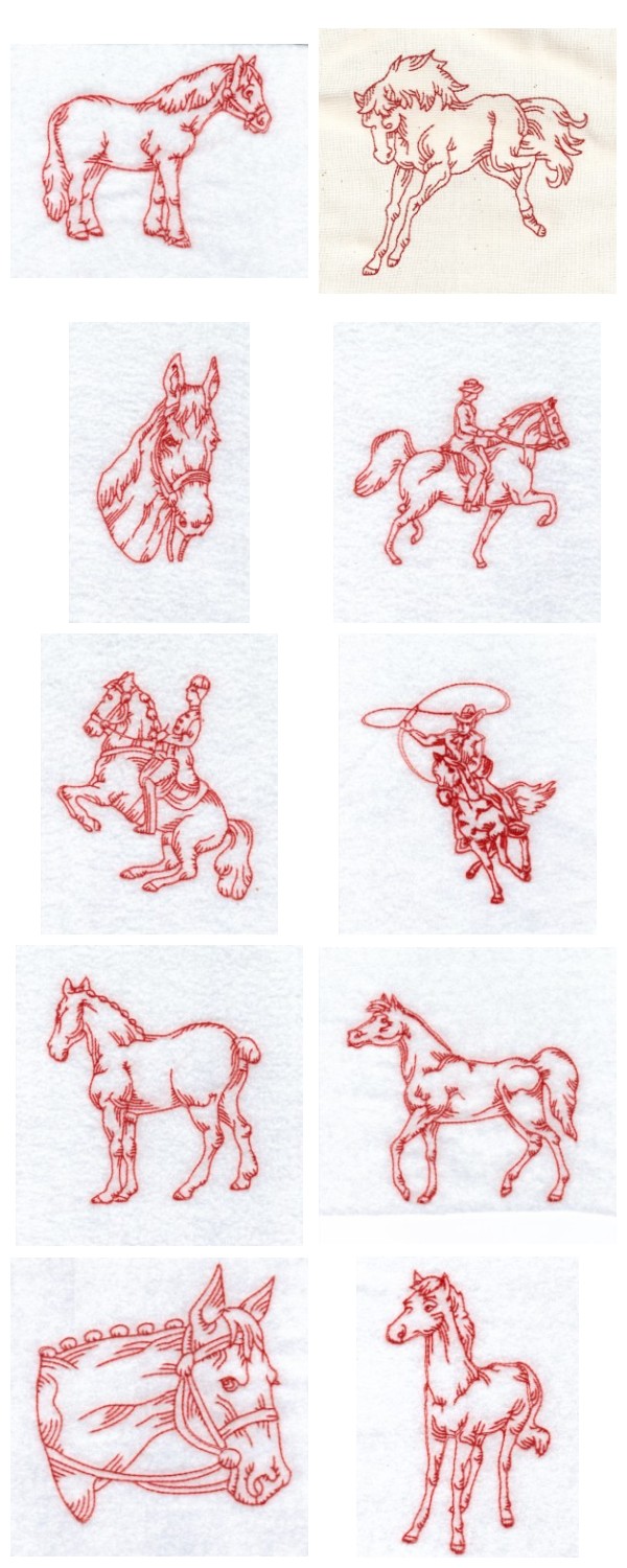 RW Horses Embroidery Machine Design Details