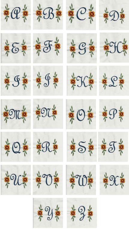 Script Flower Monogram Embroidery Machine Design Details