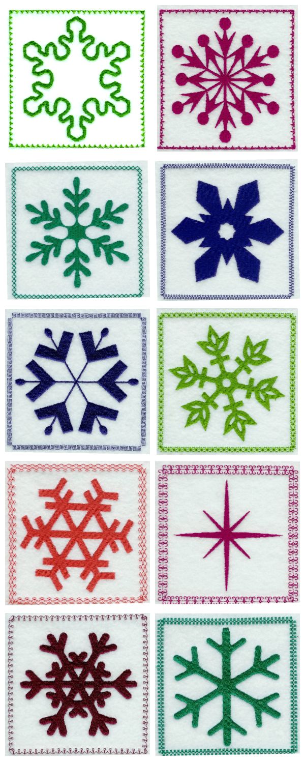 Snowflake Quilt Blocks Embroidery Machine Design Details