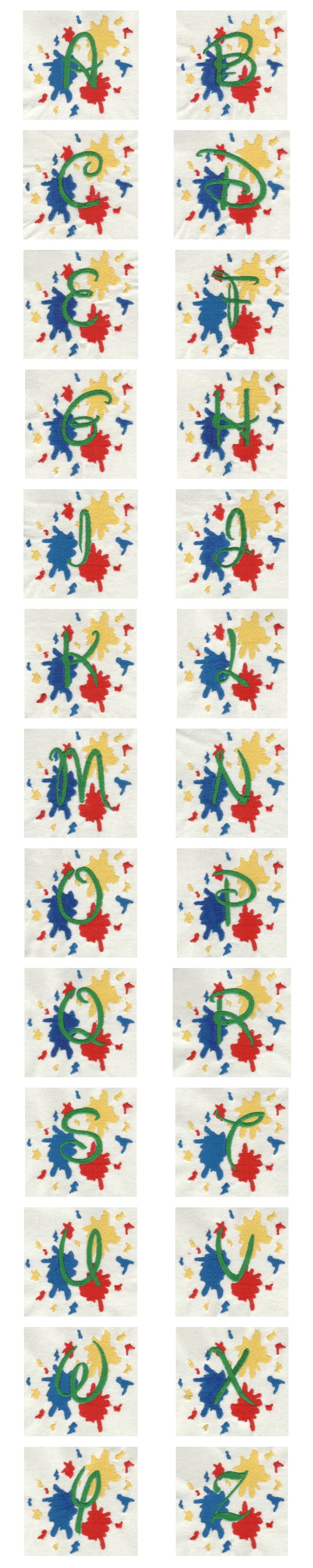 splashalphabet machine embroidery contact sheet