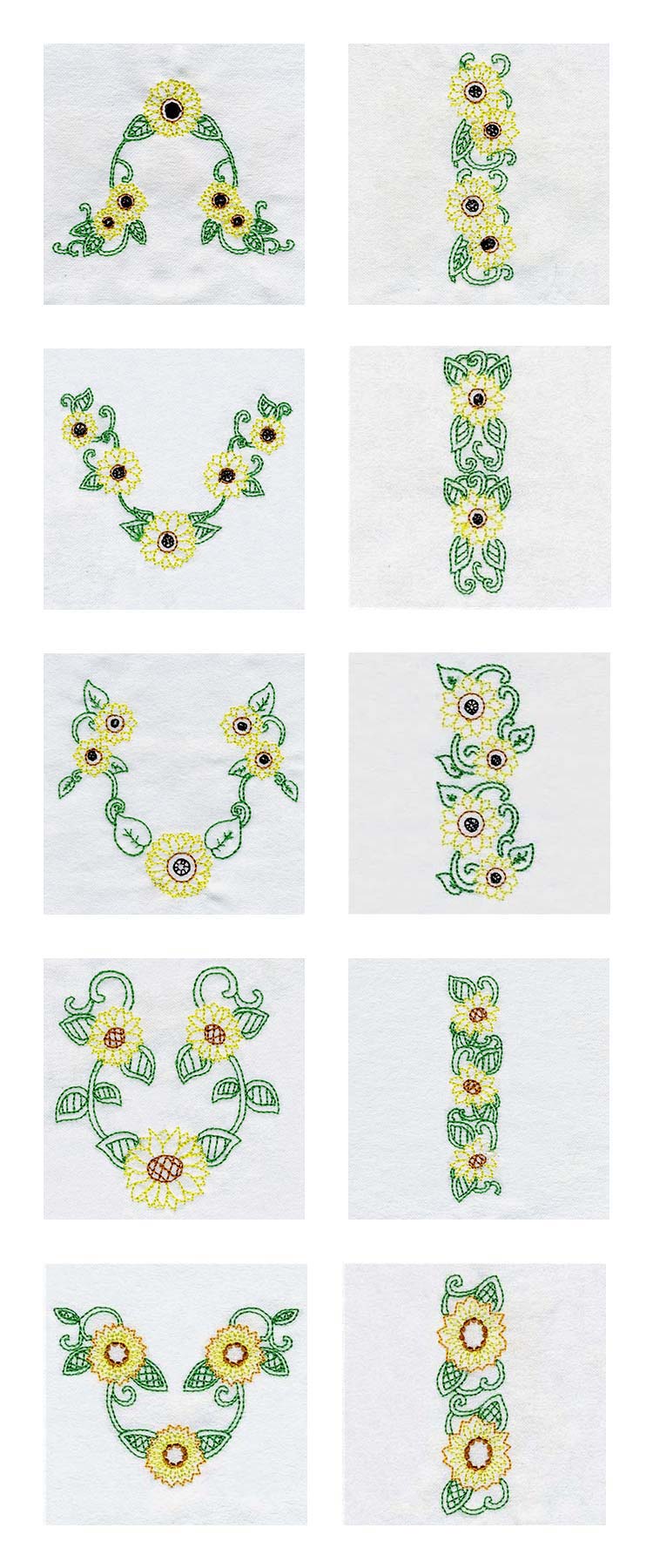 Springtime Sunflowers Embroidery Machine Design Details