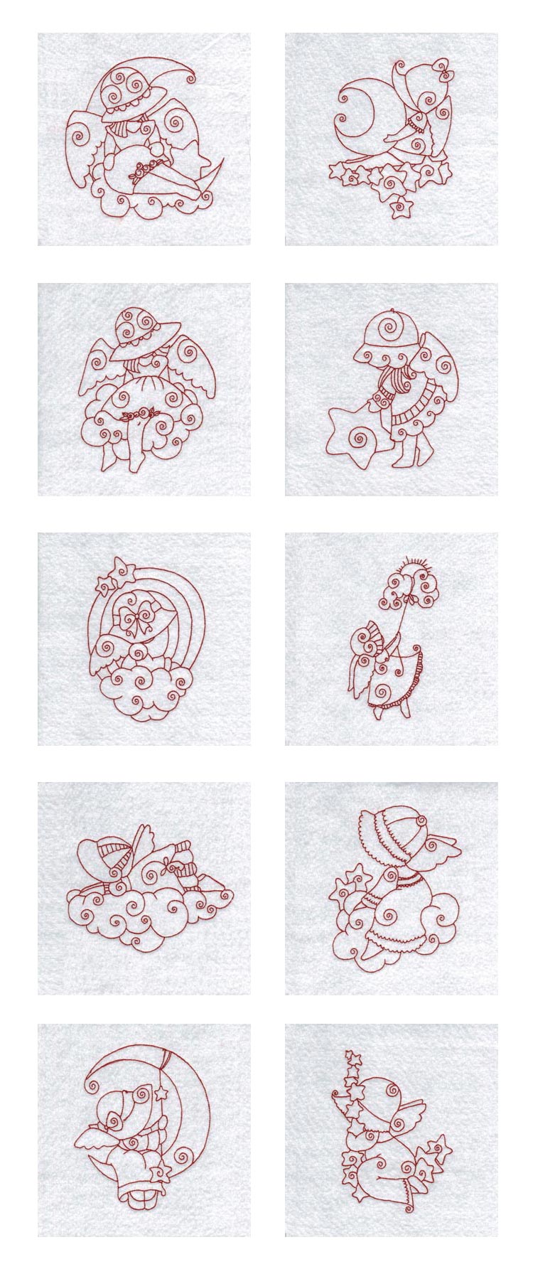 RW Sunbonnet Angels Embroidery Machine Design Details