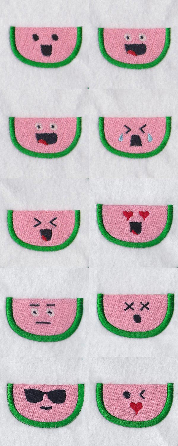 Watermelon Emoji Embroidery Machine Design Details