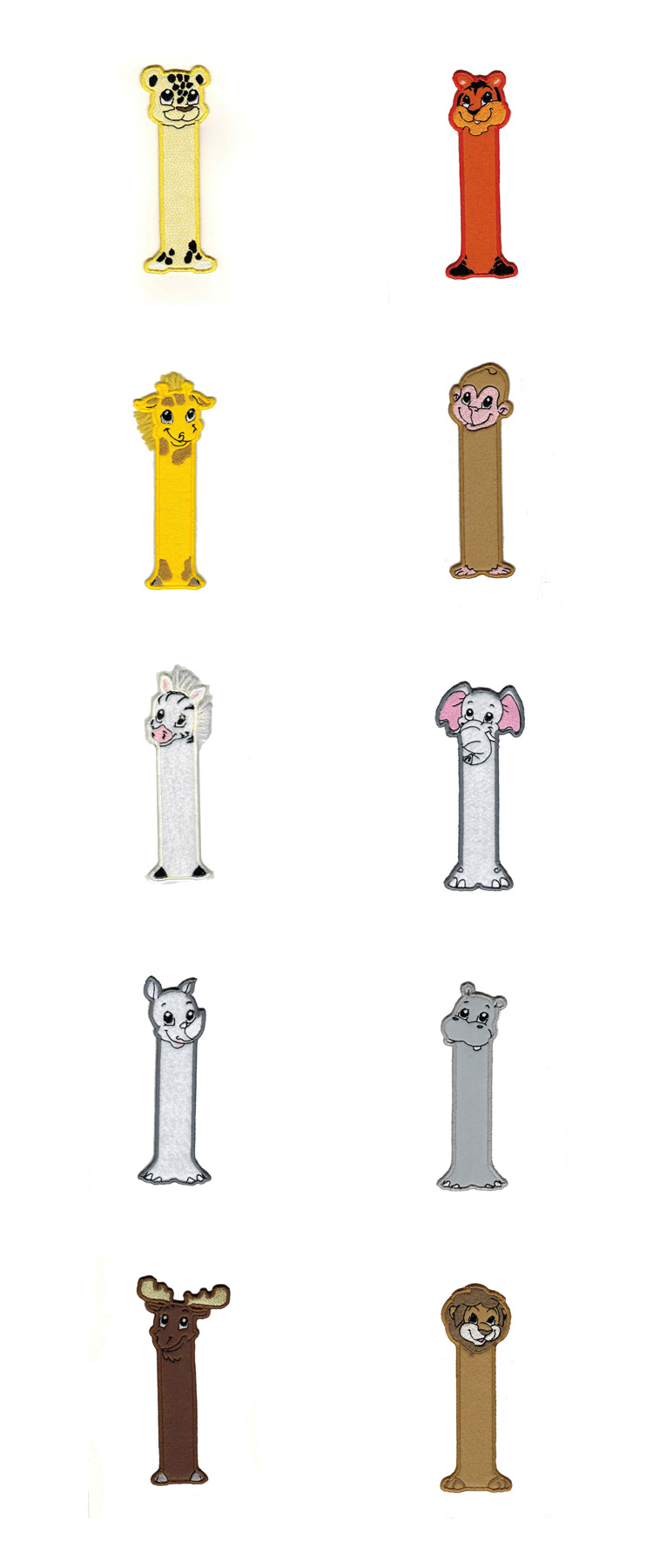 Zoo Friends Book Marks Embroidery Machine Design Details